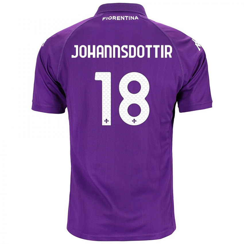 Niño Camiseta Alexandra Jóhannsdóttir #18 Morado 1ª Equipación 2024/25 La Camisa