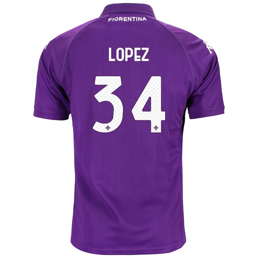 Niño Camiseta Lucas López #34 Morado 1ª Equipación 2024/25 La Camisa