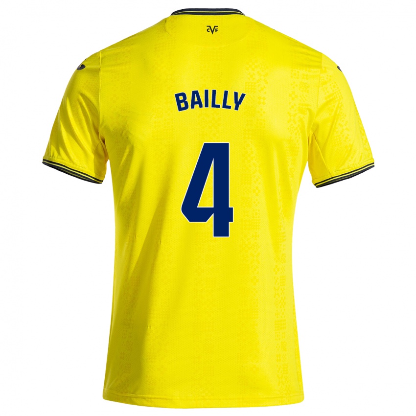 Niño Camiseta Eric Bailly #4 Amarillo Negro 1ª Equipación 2024/25 La Camisa