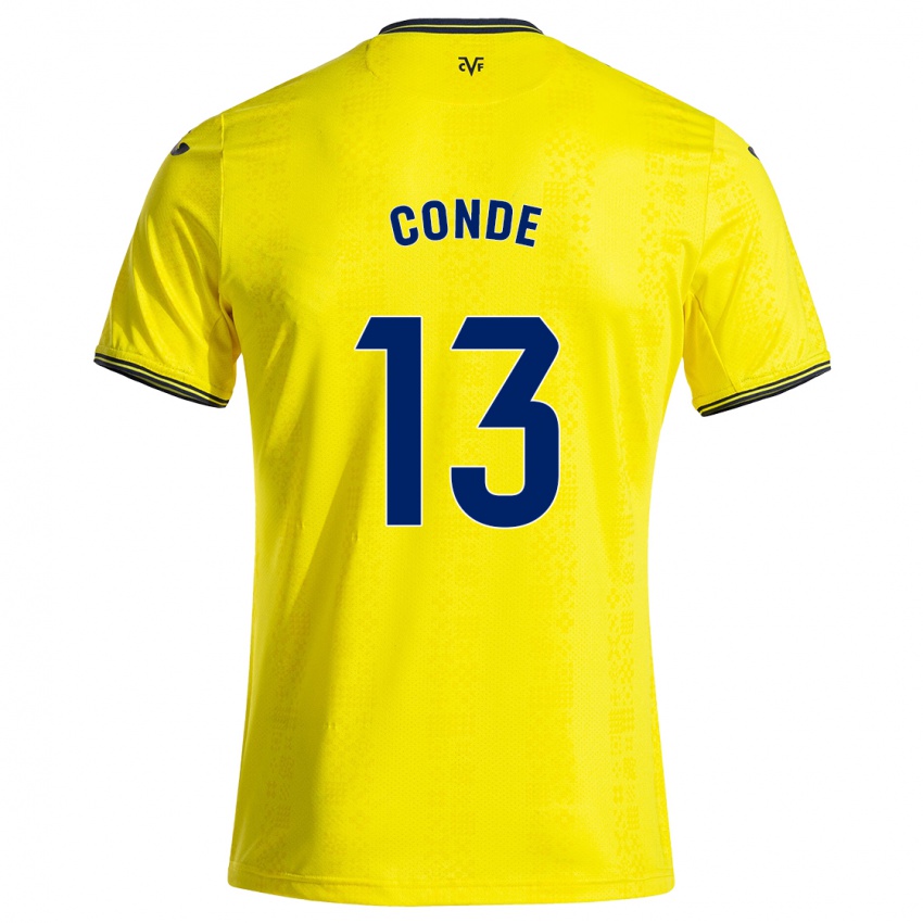 Niño Camiseta Diego Conde #13 Amarillo Negro 1ª Equipación 2024/25 La Camisa