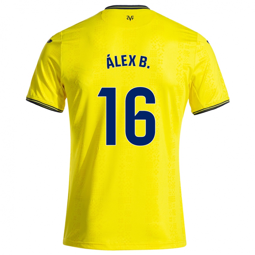 Niño Camiseta Álex Baena #16 Amarillo Negro 1ª Equipación 2024/25 La Camisa