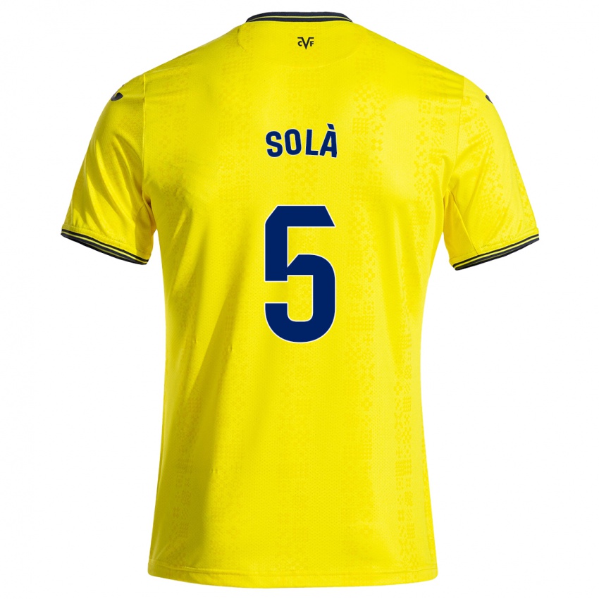 Niño Camiseta Arnau Solà #5 Amarillo Negro 1ª Equipación 2024/25 La Camisa