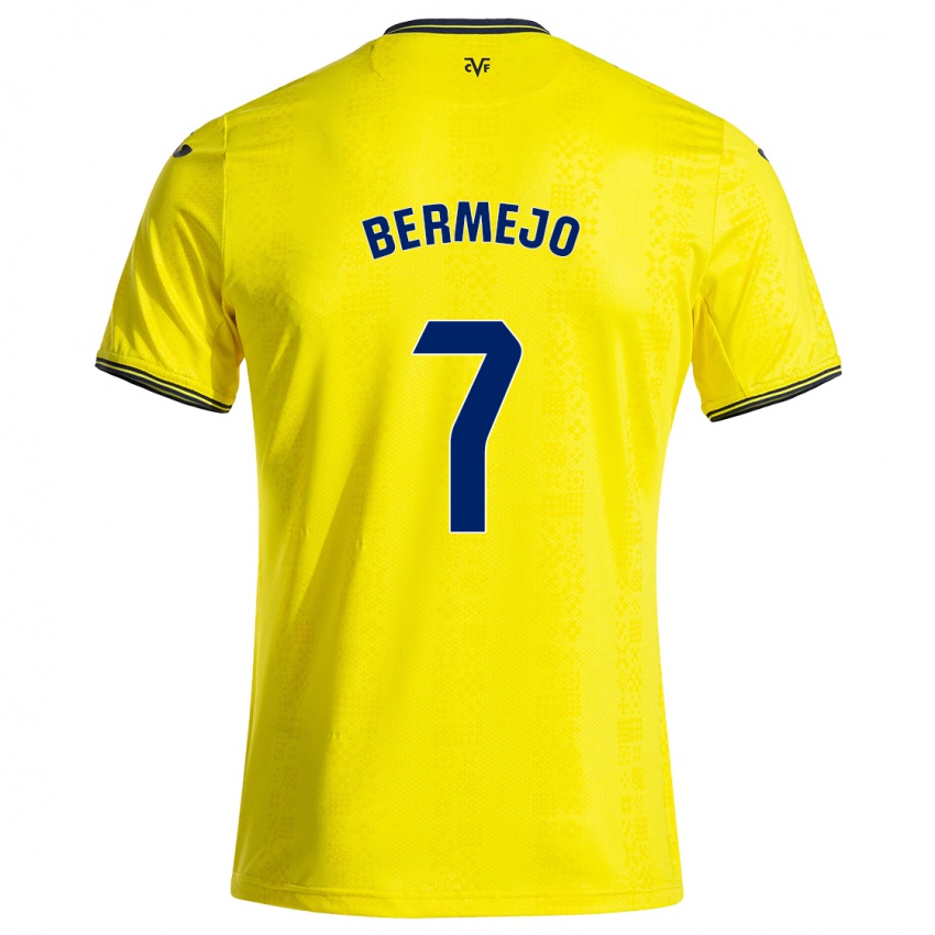 Niño Camiseta Celso Bermejo #7 Amarillo Negro 1ª Equipación 2024/25 La Camisa