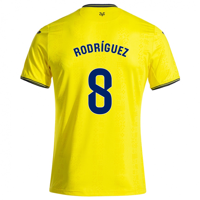 Niño Camiseta Unai Rodríguez #8 Amarillo Negro 1ª Equipación 2024/25 La Camisa