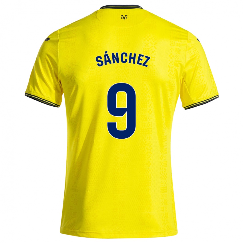 Niño Camiseta Edu Sánchez #9 Amarillo Negro 1ª Equipación 2024/25 La Camisa