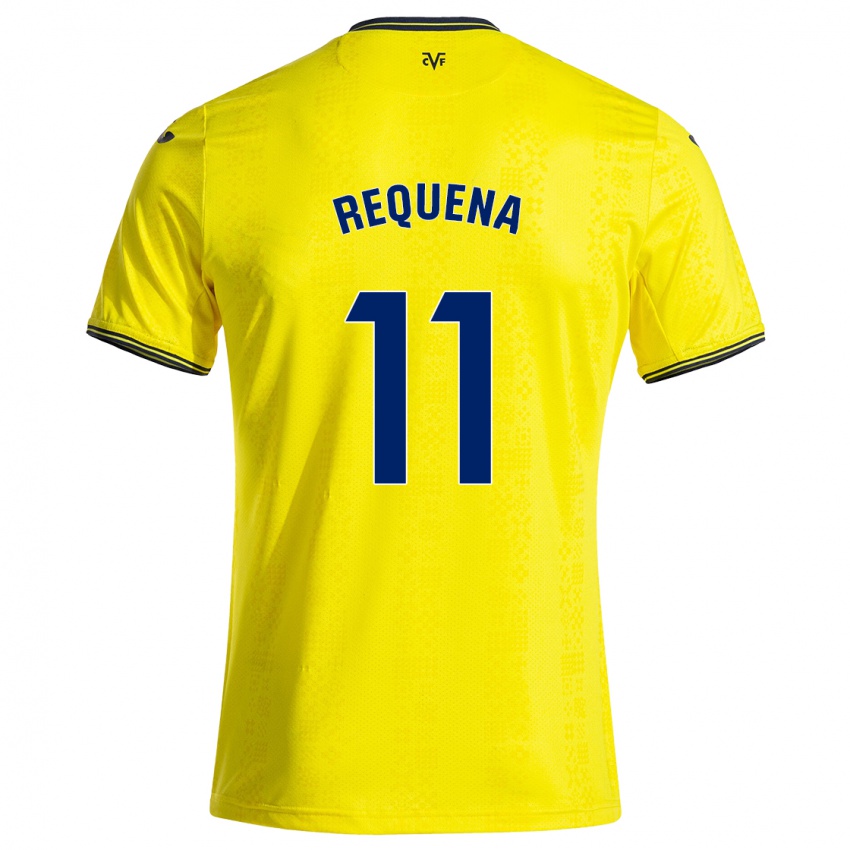 Niño Camiseta Dani Requena #11 Amarillo Negro 1ª Equipación 2024/25 La Camisa