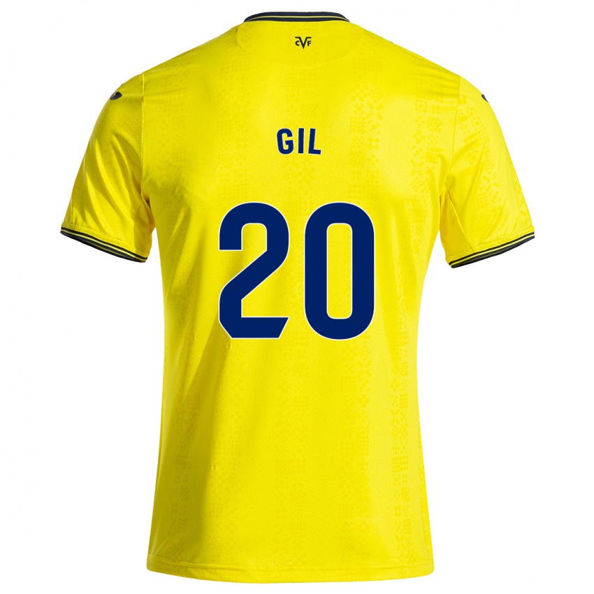 Niño Camiseta Mario Gil #20 Amarillo Negro 1ª Equipación 2024/25 La Camisa