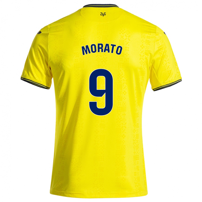 Niño Camiseta Teresa Morató #9 Amarillo Negro 1ª Equipación 2024/25 La Camisa