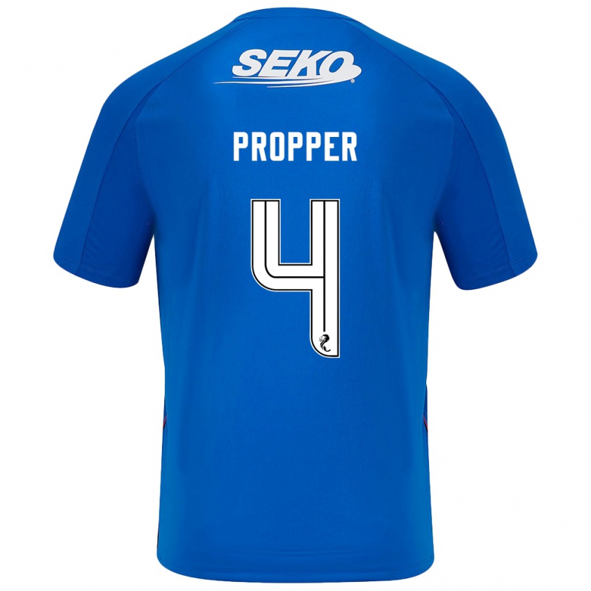 Niño Camiseta Robin Pröpper #4 Azul Oscuro 1ª Equipación 2024/25 La Camisa