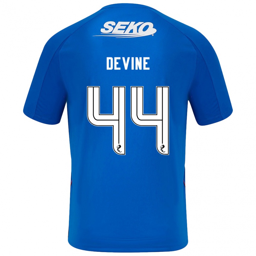 Niño Camiseta Adam Devine #44 Azul Oscuro 1ª Equipación 2024/25 La Camisa