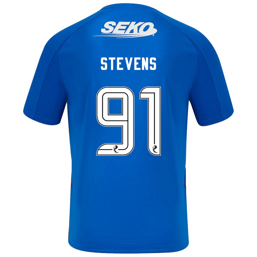 Niño Camiseta Archie Stevens #91 Azul Oscuro 1ª Equipación 2024/25 La Camisa