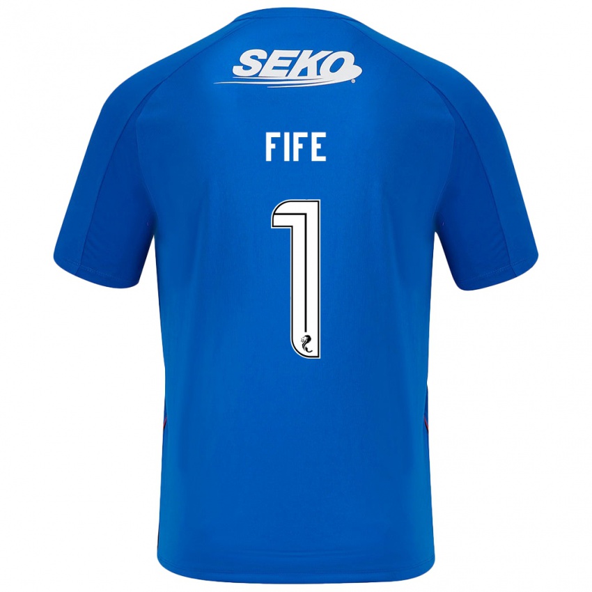 Niño Camiseta Jenna Fife #1 Azul Oscuro 1ª Equipación 2024/25 La Camisa