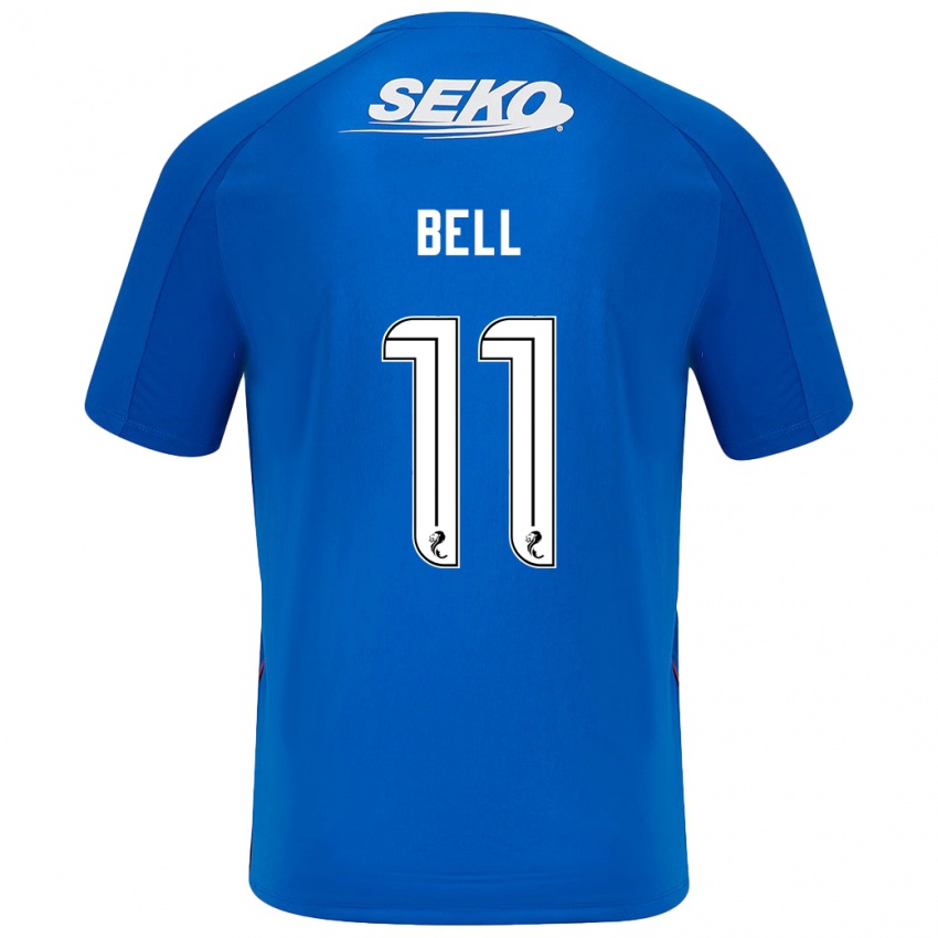 Niño Camiseta Megan Bell #11 Azul Oscuro 1ª Equipación 2024/25 La Camisa