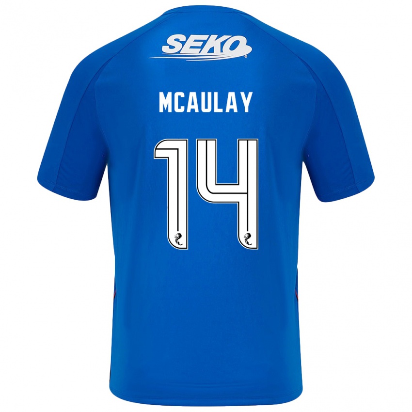 Niño Camiseta Mia Mcaulay #14 Azul Oscuro 1ª Equipación 2024/25 La Camisa