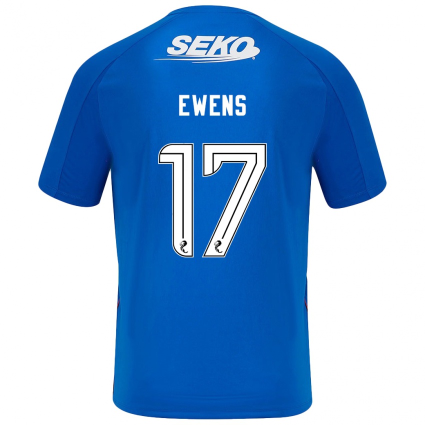 Niño Camiseta Sarah Ewens #17 Azul Oscuro 1ª Equipación 2024/25 La Camisa