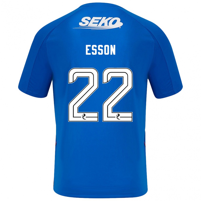 Niño Camiseta Victoria Esson #22 Azul Oscuro 1ª Equipación 2024/25 La Camisa