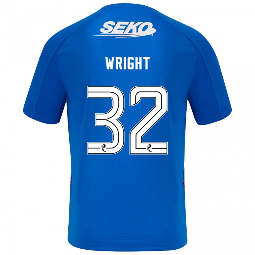 Niño Camiseta Kieran Wright #32 Azul Oscuro 1ª Equipación 2024/25 La Camisa