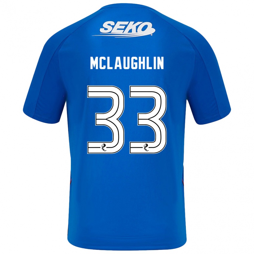 Niño Camiseta Jon Mclaughlin #33 Azul Oscuro 1ª Equipación 2024/25 La Camisa