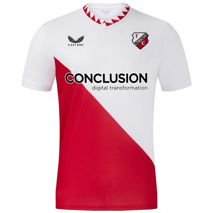 Niño Camiseta Marthe Munsterman #6 Blanco Rojo 1ª Equipación 2024/25 La Camisa