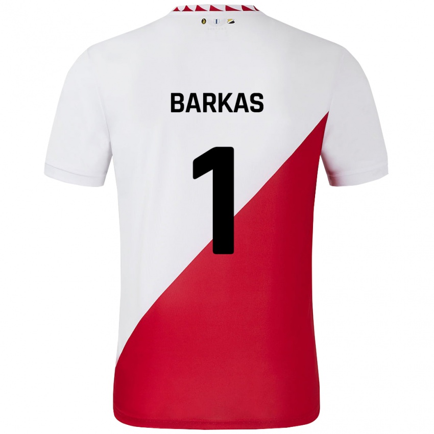 Niño Camiseta Vasilios Barkas #1 Blanco Rojo 1ª Equipación 2024/25 La Camisa