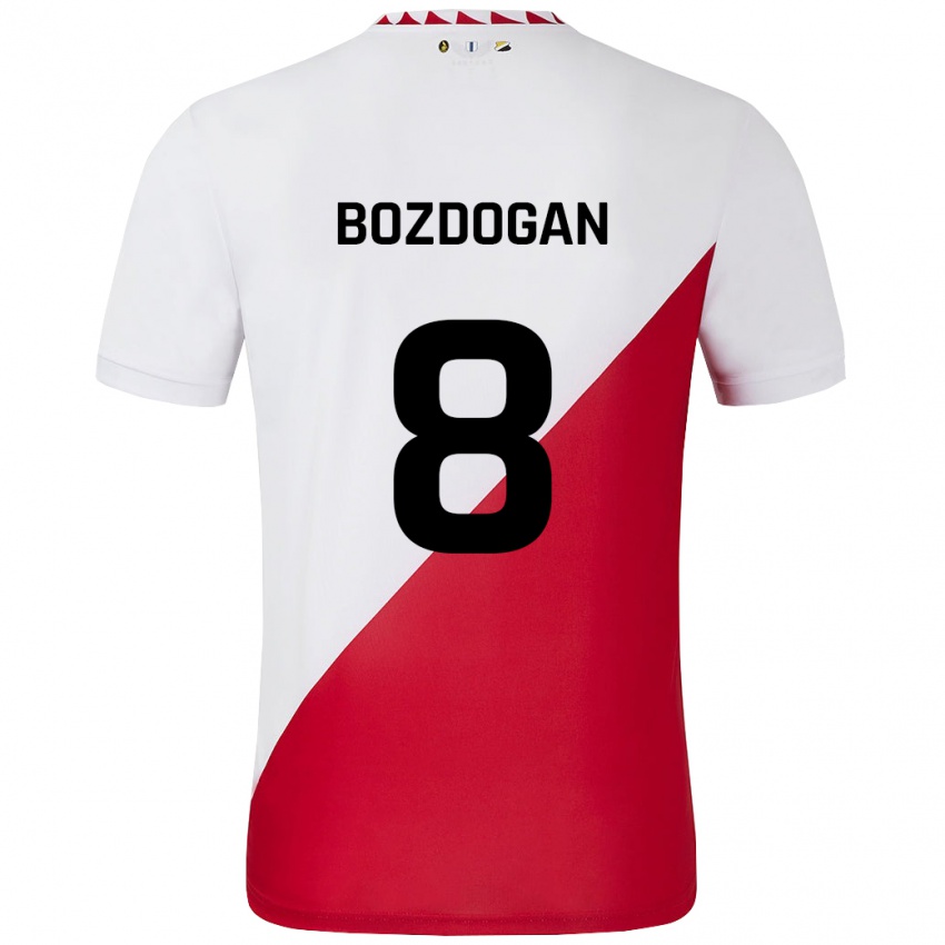 Niño Camiseta Can Bozdogan #8 Blanco Rojo 1ª Equipación 2024/25 La Camisa