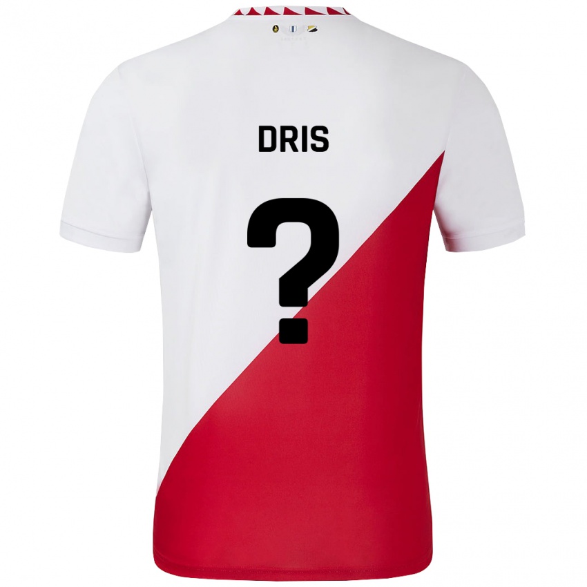 Niño Camiseta Sofiane Dris #0 Blanco Rojo 1ª Equipación 2024/25 La Camisa