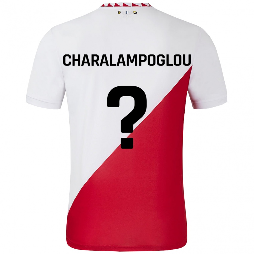 Niño Camiseta Georgios Charalampoglou #0 Blanco Rojo 1ª Equipación 2024/25 La Camisa