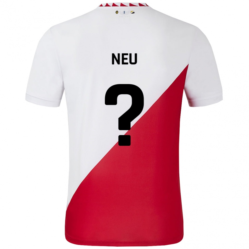 Niño Camiseta Luca Neu #0 Blanco Rojo 1ª Equipación 2024/25 La Camisa