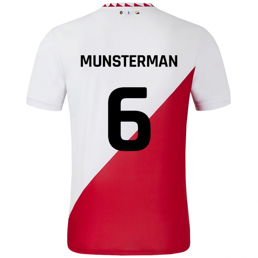 Niño Camiseta Marthe Munsterman #6 Blanco Rojo 1ª Equipación 2024/25 La Camisa