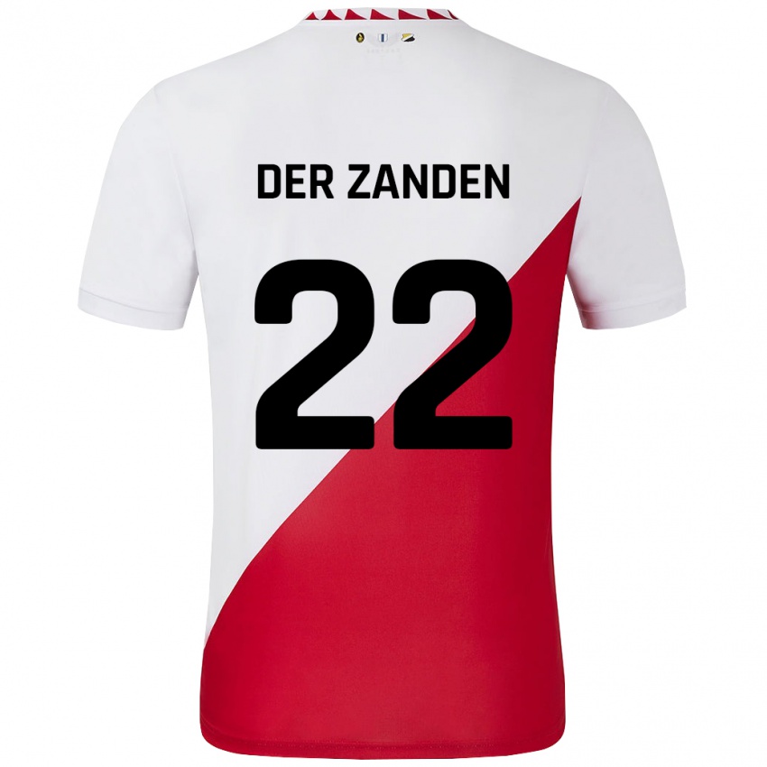 Niño Camiseta Iise Van Der Zanden #22 Blanco Rojo 1ª Equipación 2024/25 La Camisa