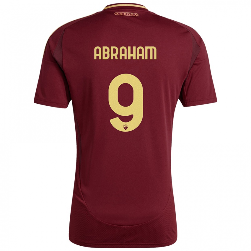 Niño Camiseta Tammy Abraham #9 Rojo Marrón Dorado 1ª Equipación 2024/25 La Camisa