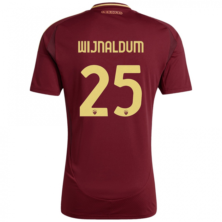 Niño Camiseta Georginio Wijnaldum #25 Rojo Marrón Dorado 1ª Equipación 2024/25 La Camisa