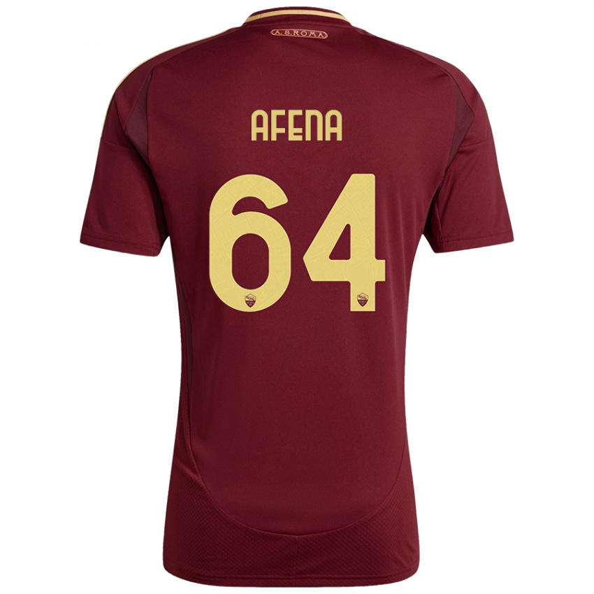 Niño Camiseta Felix Afena-Gyan #64 Rojo Marrón Dorado 1ª Equipación 2024/25 La Camisa