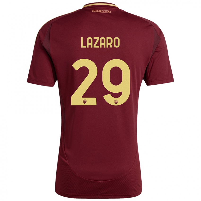 Niño Camiseta Paloma Lazaro #29 Rojo Marrón Dorado 1ª Equipación 2024/25 La Camisa