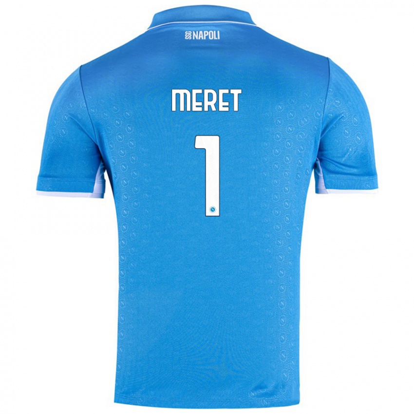 Niño Camiseta Alex Meret #1 Azul Cielo 1ª Equipación 2024/25 La Camisa