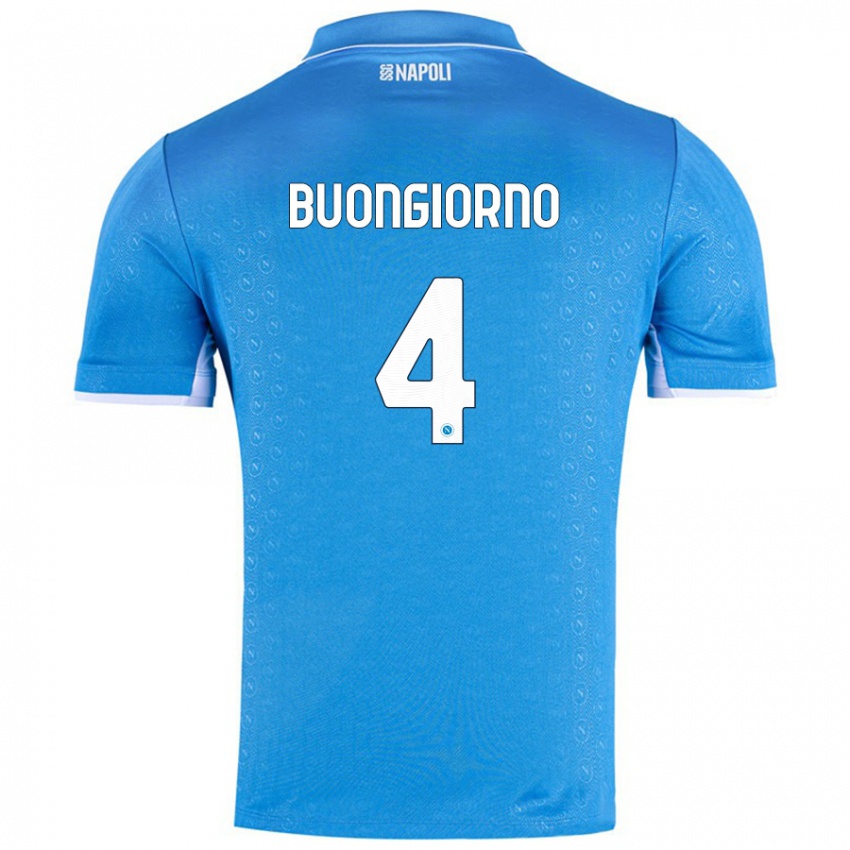 Niño Camiseta Alessandro Buongiorno #4 Azul Cielo 1ª Equipación 2024/25 La Camisa