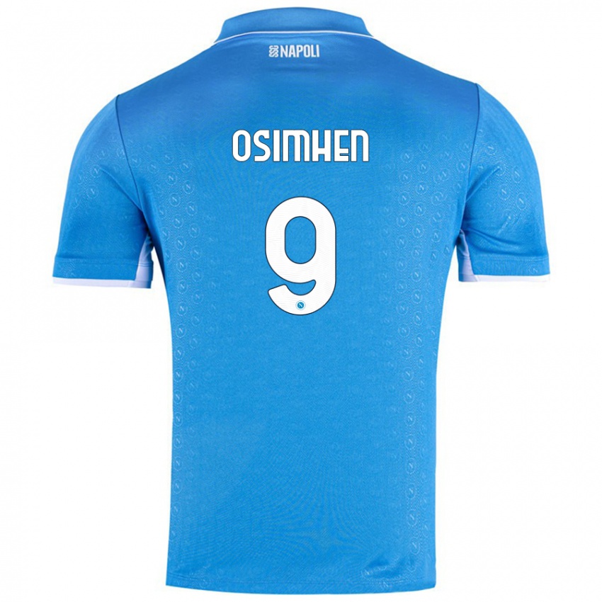 Niño Camiseta Victor Osimhen #9 Azul Cielo 1ª Equipación 2024/25 La Camisa