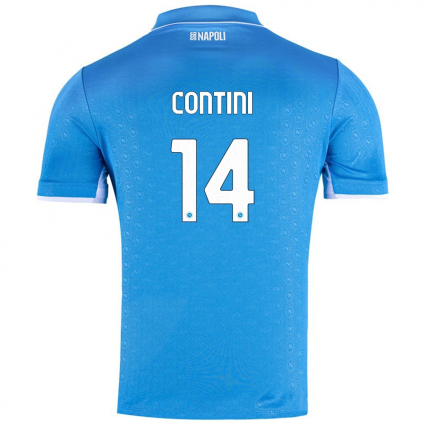 Niño Camiseta Nikita Contini #14 Azul Cielo 1ª Equipación 2024/25 La Camisa