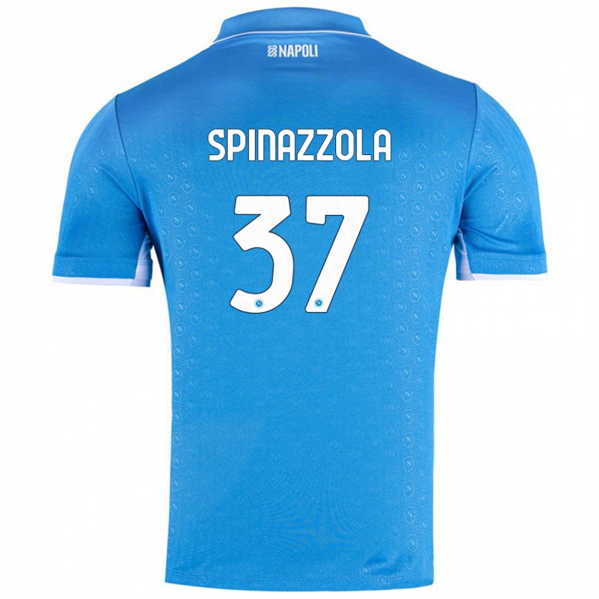 Niño Camiseta Leonardo Spinazzola #37 Azul Cielo 1ª Equipación 2024/25 La Camisa