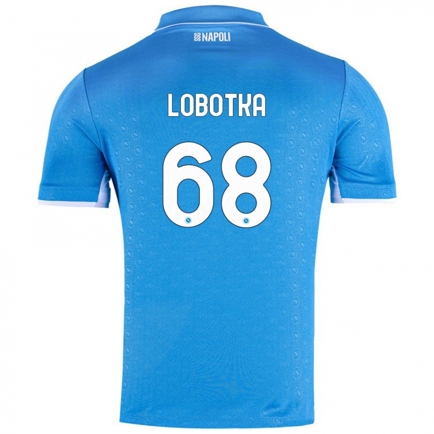 Niño Camiseta Stanislav Lobotka #68 Azul Cielo 1ª Equipación 2024/25 La Camisa