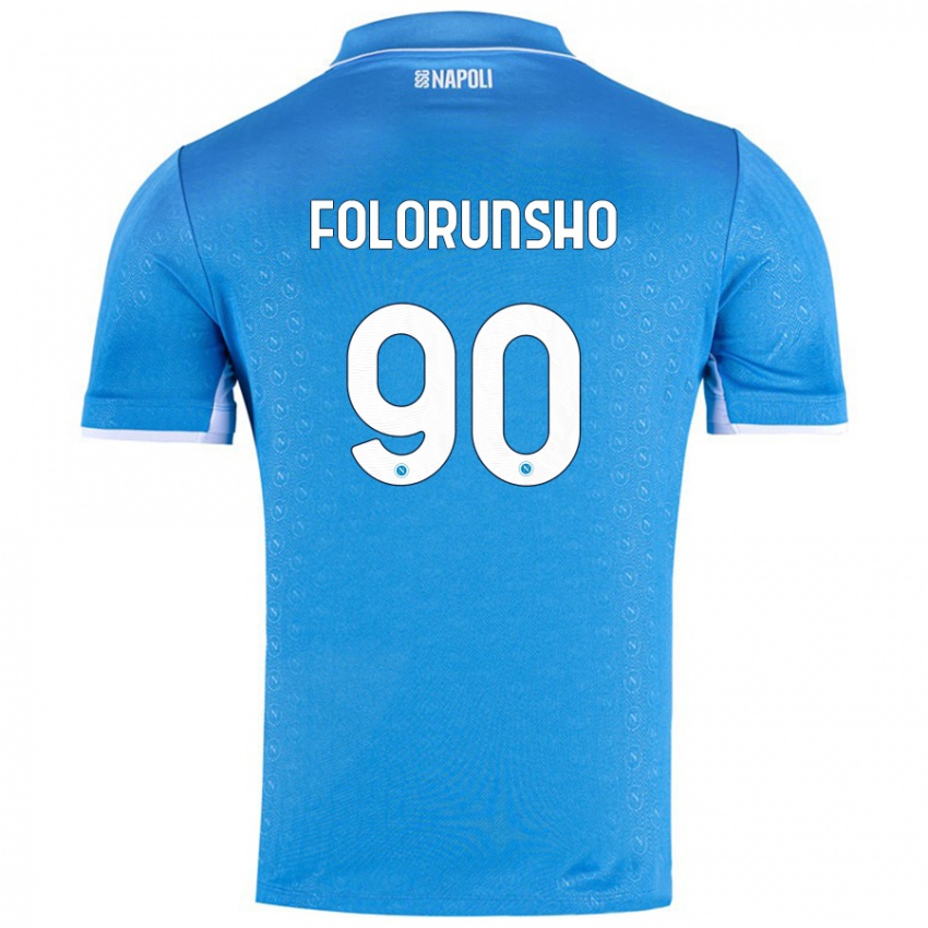 Niño Camiseta Michael Folorunsho #90 Azul Cielo 1ª Equipación 2024/25 La Camisa