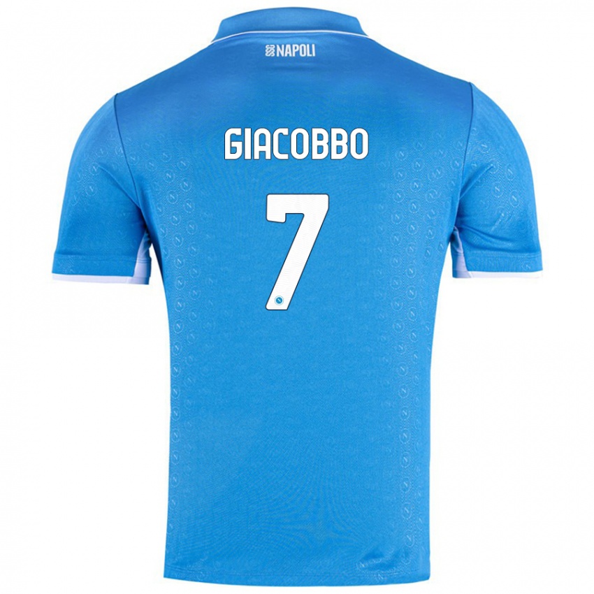 Niño Camiseta Giulia Giacobbo #7 Azul Cielo 1ª Equipación 2024/25 La Camisa