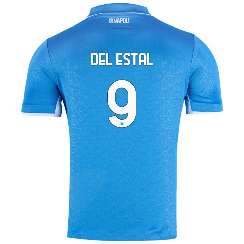 Niño Camiseta Eli Del Estal #9 Azul Cielo 1ª Equipación 2024/25 La Camisa