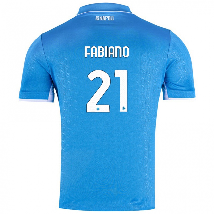 Niño Camiseta Francesca Fabiano #21 Azul Cielo 1ª Equipación 2024/25 La Camisa