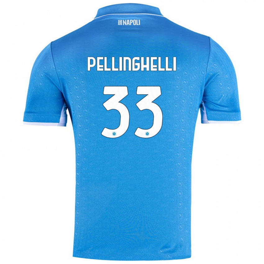 Niño Camiseta Alice Pellinghelli #33 Azul Cielo 1ª Equipación 2024/25 La Camisa