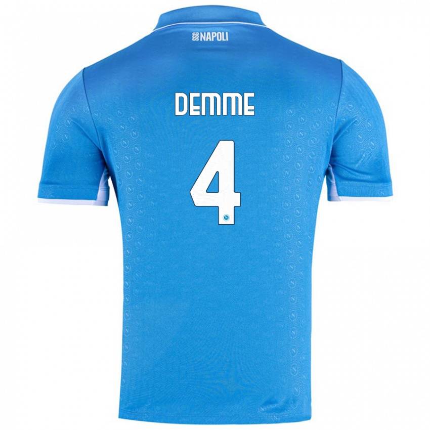 Niño Camiseta Diego Demme #4 Azul Cielo 1ª Equipación 2024/25 La Camisa