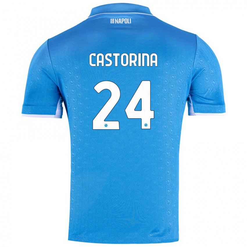 Niño Camiseta Alessandro Castorina #24 Azul Cielo 1ª Equipación 2024/25 La Camisa