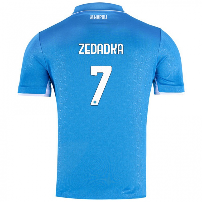 Niño Camiseta Karim Zedadka #7 Azul Cielo 1ª Equipación 2024/25 La Camisa