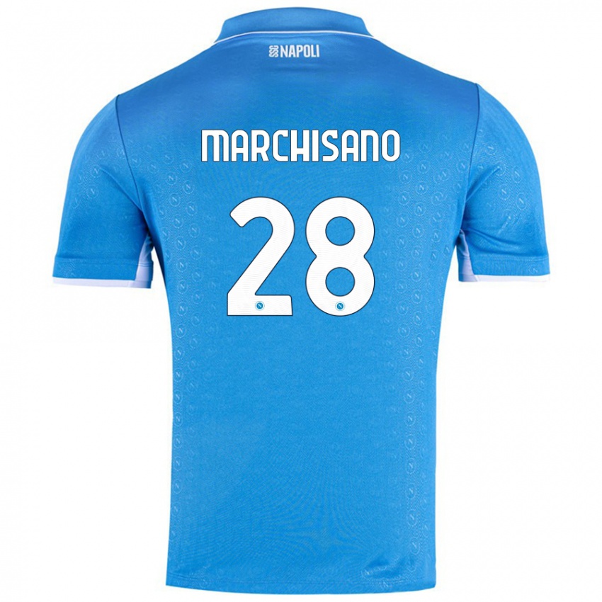 Niño Camiseta Matteo Marchisano #28 Azul Cielo 1ª Equipación 2024/25 La Camisa