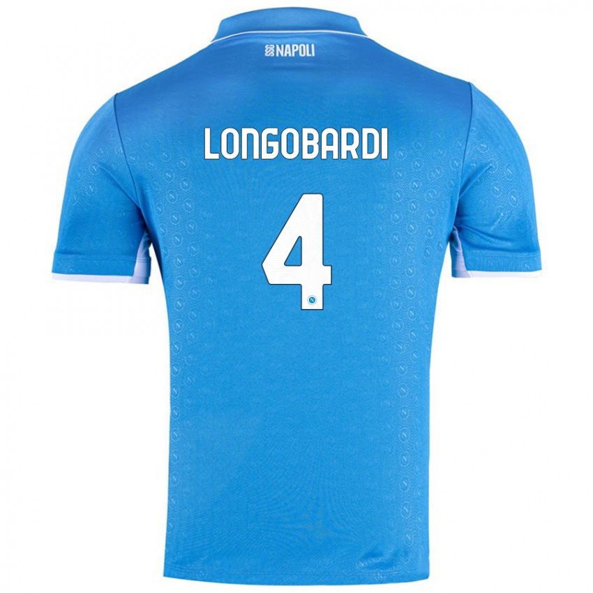 Niño Camiseta Salvatore Longobardi #4 Azul Cielo 1ª Equipación 2024/25 La Camisa